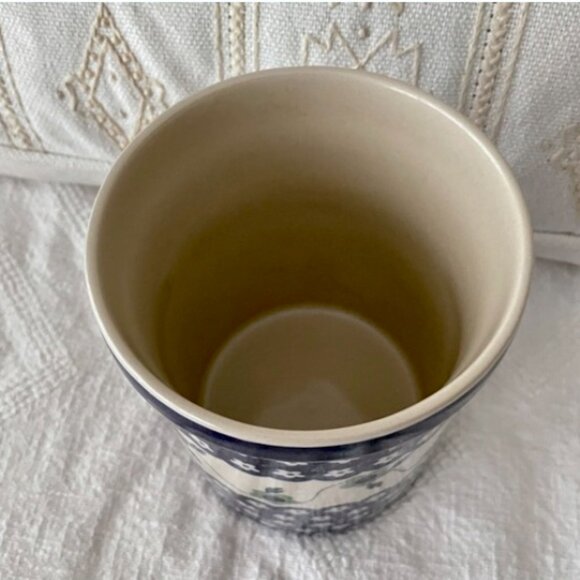 Boleslaweic Polish Pottery Floral Ceramic Utensil Holder Handmade - Picture 7 of 11